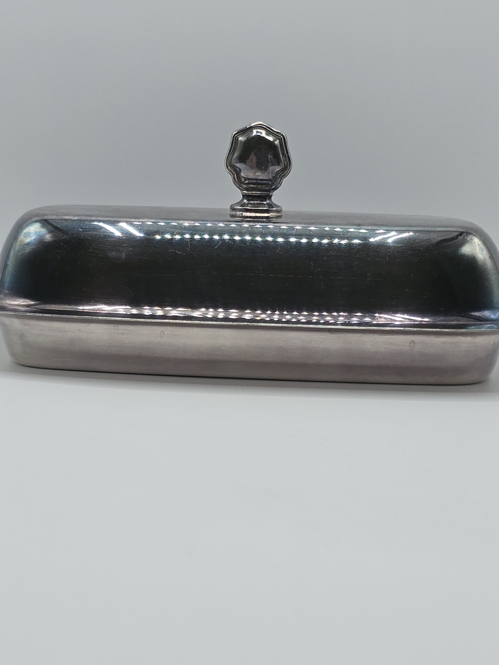 VTG Wallace Silverplate Butter Dish w/Lid & Glass Insert, USA Made, Mid Century - Picture 4 of 16